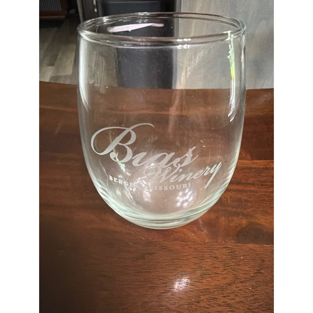 Bias Winery Berger Missouri Stemless Wine Glass Clear Souvenir Barware Drinkware